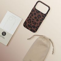 Selencia Sabi Backcover Panterprint met MagSafe Apple iPhone 17 Pro - Mocha Brown