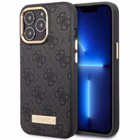 Guess 4G Logo Monogram Backcover MagSafe Apple iPhone 14 Pro - Zwart