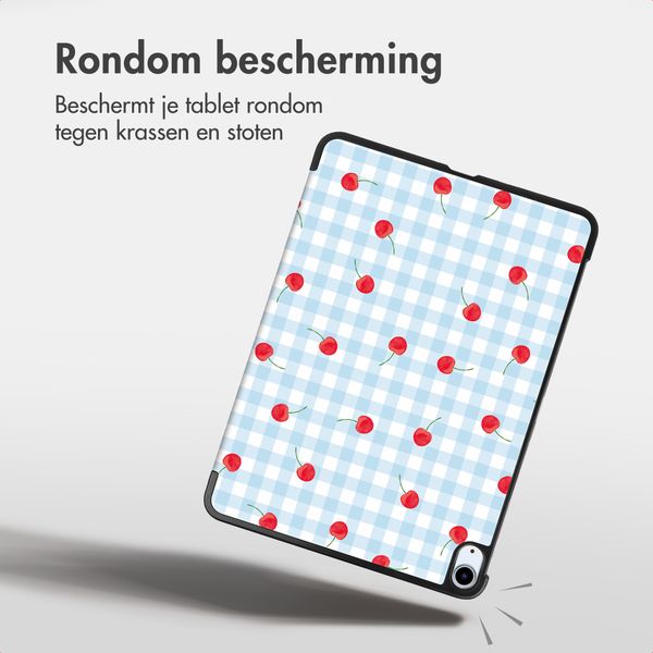 imoshion Design Trifold Bookcase Apple iPad Air 11 inch (2026) M4 / (2025) M3 / (2024) M2 / Air 5 (2022) / Air 4 (2020) - Cherry Check