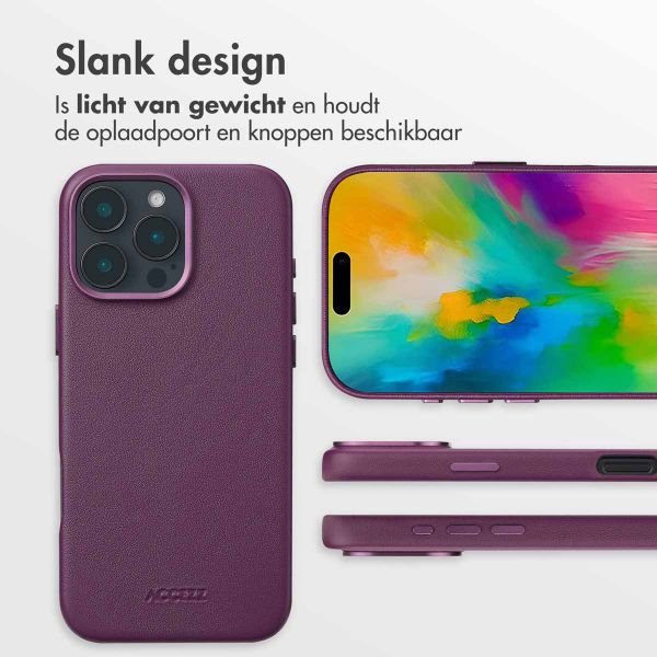 Accezz MagSafe Leather Backcover iPhone 16 Pro Max - Heath Purple