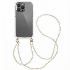 imoshion Backcover met koord + armband - Parels Apple iPhone 15 Pro Max - Transparant