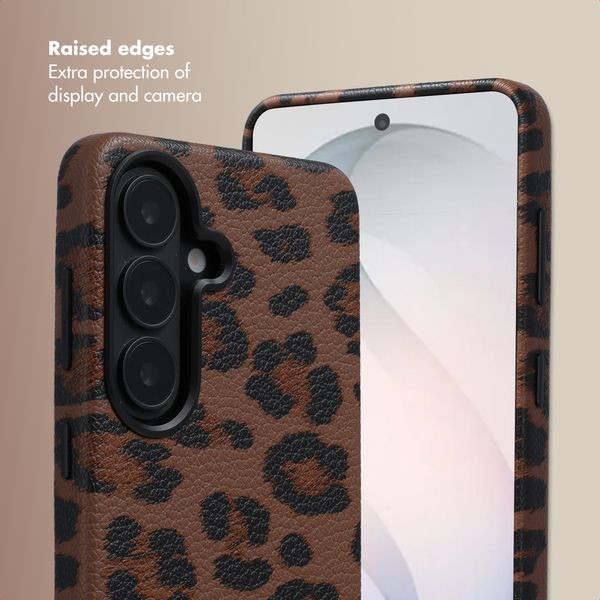 Selencia Sabi Back Cover Panther Print with MagSafe Samsung Galaxy S26 - Mocha Brown