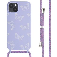 imoshion Siliconen design hoesje met koord Apple iPhone 15 Plus - Butterfly