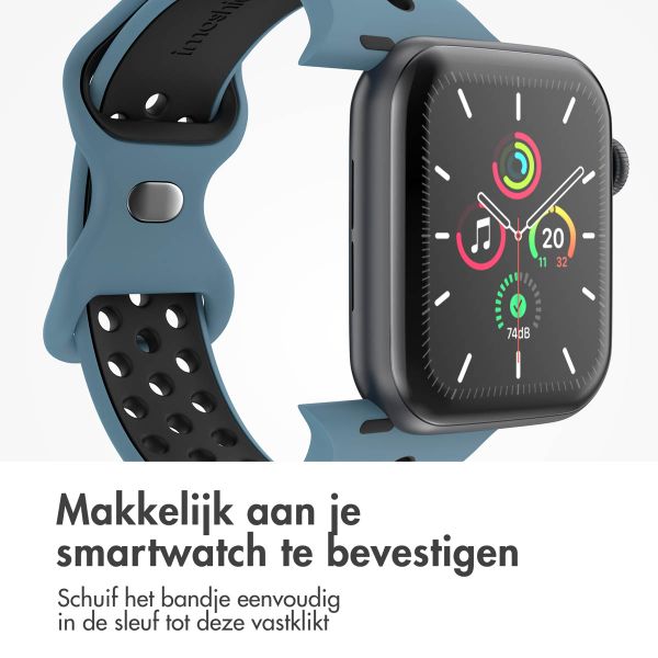 imoshion Sport⁺ bandje Apple Watch Series 1 t/m 9 / SE (38/40/41 mm) | Series 10 (42 mm) - Maat M/L - Celestial Teal & Black