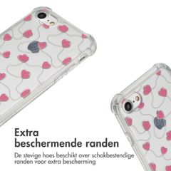 imoshion Design hoesje met koord Apple iPhone SE (2022 / 2020) / 8 / 7 - Dusty Rose Connected Hearts