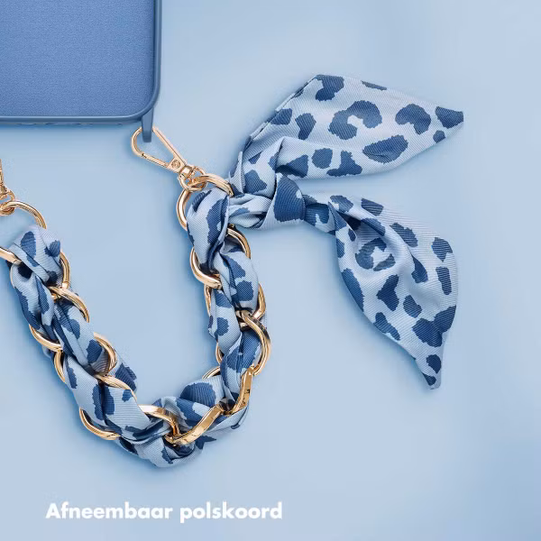 Selencia Backcover met luxe polskoord Apple iPhone 15 Pro - Blauw