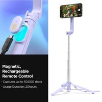 Spigen MagSafe Tripod Selfie Stick - met afstandsbediening - Universeel - 74CM - Lavender