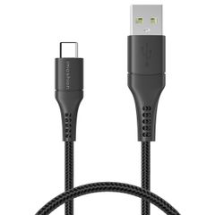 imoshion Braided USB-C naar USB kabel - 0,25 meter - Zwart