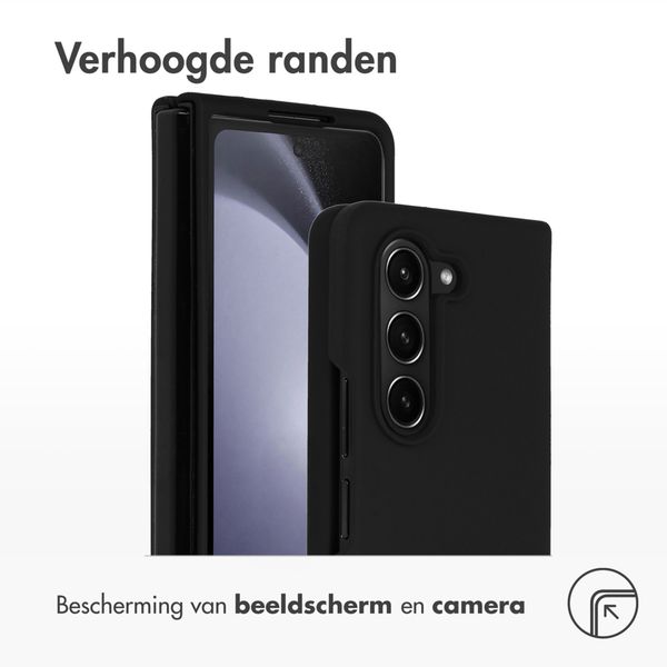 Accezz Liquid Silicone Backcover Samsung Galaxy Z Fold 5 - Zwart