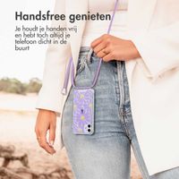 imoshion Design hoesje met koord Apple iPhone 11 - Tropical Violet Flowers Connect