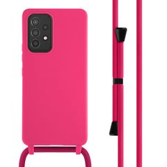 imoshion Siliconen hoesje met koord Samsung Galaxy A53 - Fluor Roze