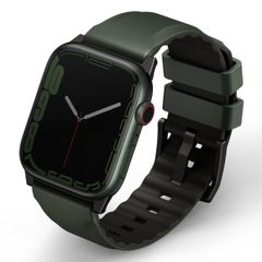 Uniq Linus AiroSoft™ Siliconen bandje Apple Watch Series 1 t/m 11 / SE / Ultra (44/45/46/49 mm) - Moss Green