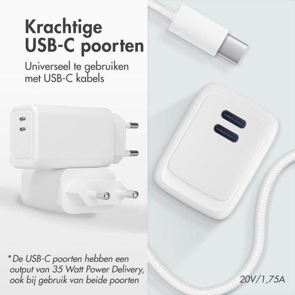 imoshion Wall Charger 35 Watt | 2x USB-C - Wit