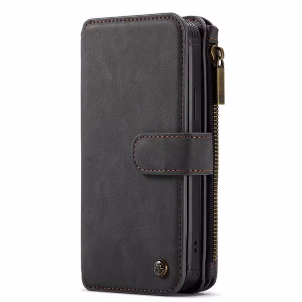 CaseMe Luxe 2 in 1 Portemonnee Bookcase Apple iPhone 12 (Pro) - Zwart
