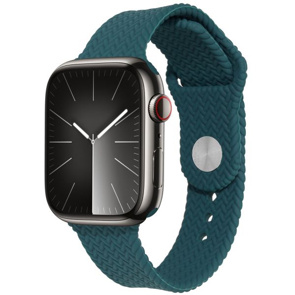 imoshion Siliconen geweven bandje Apple Watch Series 1 t/m 10 / SE / Ultra (2) (44/45/46/49 mm) - Donkergroen