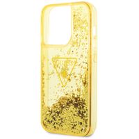 Guess Liquid Glitter Backcover iPhone 14 Pro - Geel