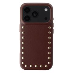 Selencia Studs Backcover met MagSafe Apple iPhone 18 Pro / 17 Pro - Cacao Crush