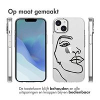 imoshion Design hoesje iPhone 14 - Abstract Gezicht - Wit / Zwart