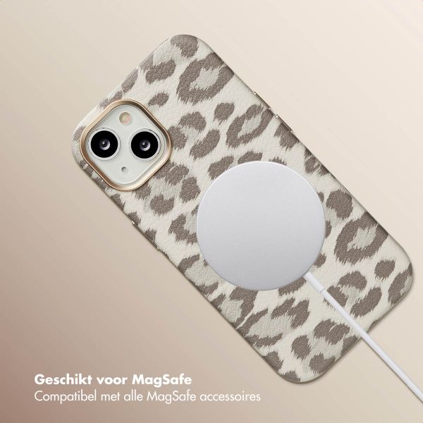 Selencia Sabi Backcover Panterprint met MagSafe Apple iPhone 14 - Soft Ivory