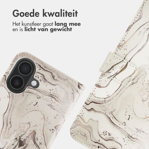 imoshion Design Bookcase Apple iPhone 16 - Sandy Marble
