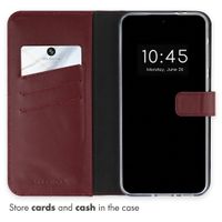 Selencia Genuine Leather Book Case Samsung Galaxy A37 (5G) - Burgundy