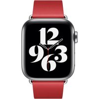 Apple Leather Band Modern Buckle Apple Watch Series 1 t/m 9 / SE (38/40/41 mm) | Series 10 / 11 (42 mm) - Maat L - Scarlet Red