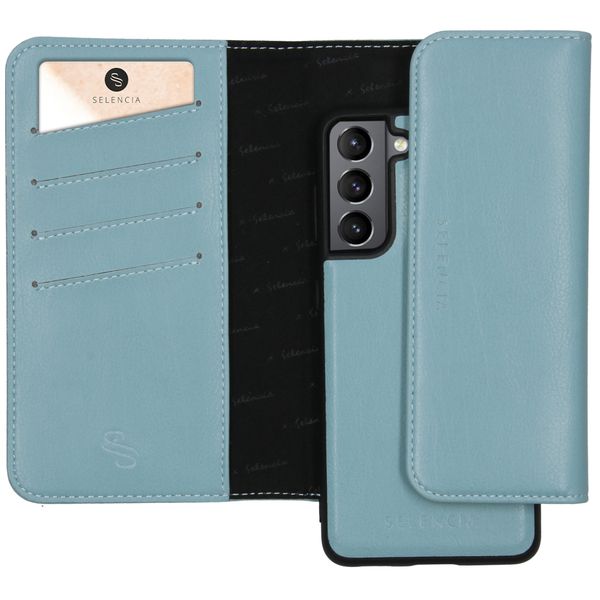 Selencia Uitneembare Vegan Lederen Clutch Galaxy S21 Plus - Blauw