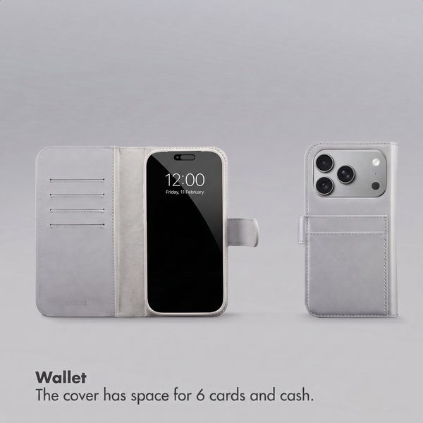 Accezz Edge detachable Bookcase with MagSafe Apple iPhone 18 Pro / 17 Pro - Grey