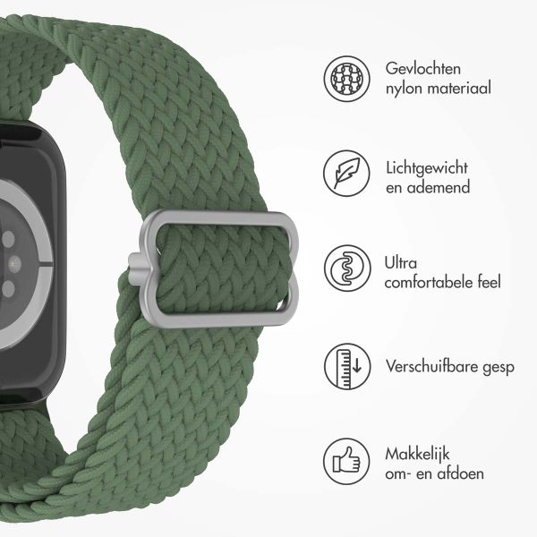 imoshion Nylon geweven bandje Apple Watch Series 1 t/m 10 / SE / Ultra (2) (44/45/46/49 mm) - Donkergroen