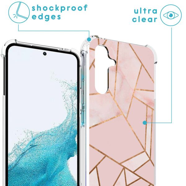 imoshion Design hoesje met koord Samsung Galaxy A54 (5G) - Grafisch Koper - Roze / Goud