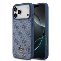 Guess 4G Metal Logo Backcover MagSafe Apple iPhone 17 Pro - Blauw