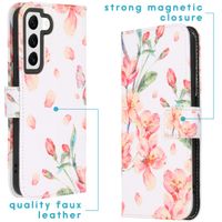 imoshion Design Softcase Bookcase Samsung Galaxy S22 - Blossom Watercolor