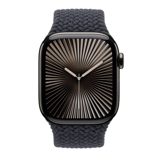 Apple Gevlochten solobandje Apple Watch | 44/45/46/49 mm - Maat 3 - Midnight