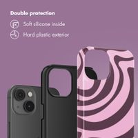 Selencia Vivid Back Cover Apple iPhone 14 - Wavy Swirl Pink Plum