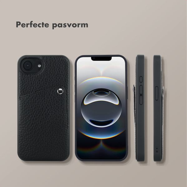 Selencia Riva Backcover met Pashouder Apple iPhone 16e - Zwart