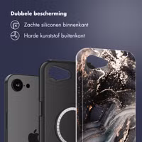 Selencia Vivid Backcover met MagSafe Apple iPhone 16e - Chic Marble Black