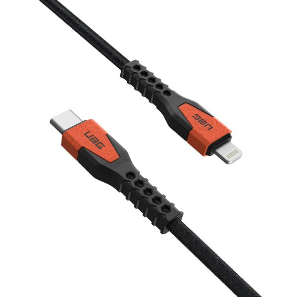 UAG Kevlar® Core USB-C naar Lightning oplaadkabel - 1,5 meter - Zwart / Oranje