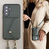 Selencia Sera Phone Case with Cord and Envelope Card Holder Samsung Galaxy A37 (5G) - Sage Green