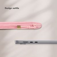 Selencia Corduroy Laptop hoes 15-16 inch - Laptopsleeve - Soft Blush