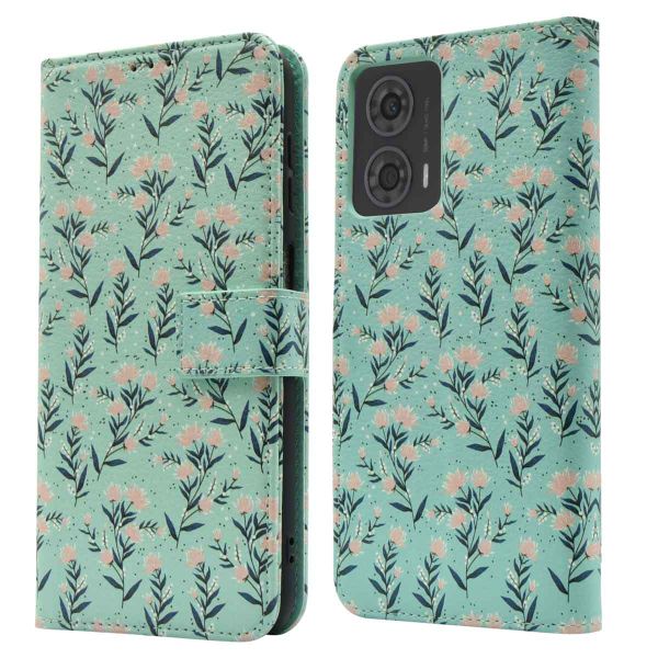 imoshion Design Bookcase Motorola Moto G24 Power - Blue Flowers