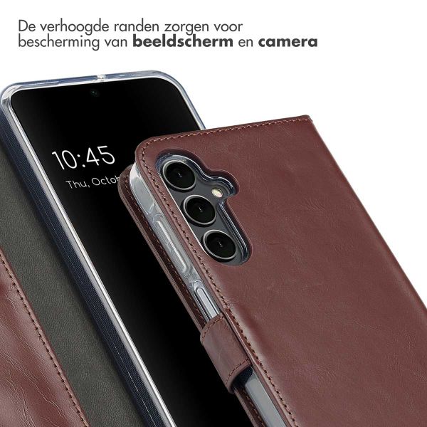 Selencia Echt Leren Bookcase Samsung Galaxy A16 - Donkerbruin