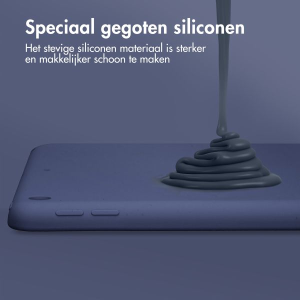 Accezz Liquid Silicone Backcover Apple iPad 9 (2021) 10.2 inch / iPad 8 (2020) 10.2 inch / iPad 7 (2019) 10.2 inch - Donkerblauw