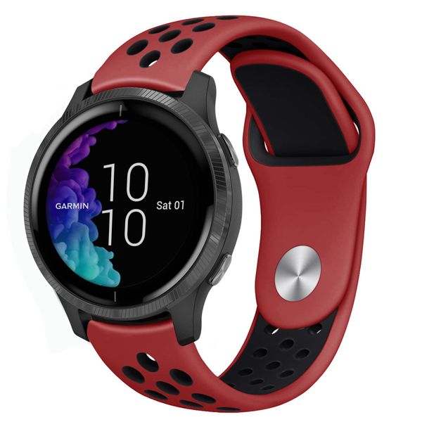 imoshion Siliconen sport bandje Garmin Venu / Vivoactive 3 / Forerunner 245 - Rood / Zwart