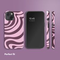Selencia Vivid Back Cover Apple iPhone 13 - Wavy Swirl Pink Plum