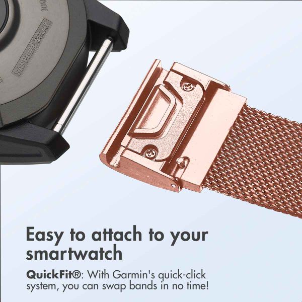 imoshion QuickFit® Milanese Band - Garmin 20 mm Connector - Size L/XL - Rose Gold