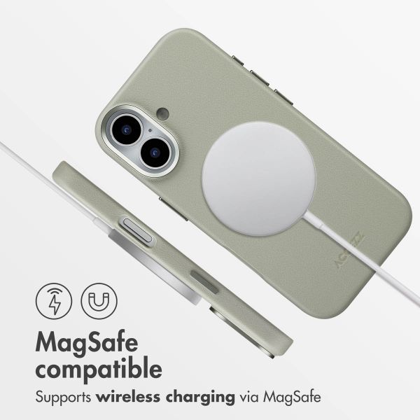 Accezz Leather Back Cover with MagSafe Apple iPhone 17 - Light Grey