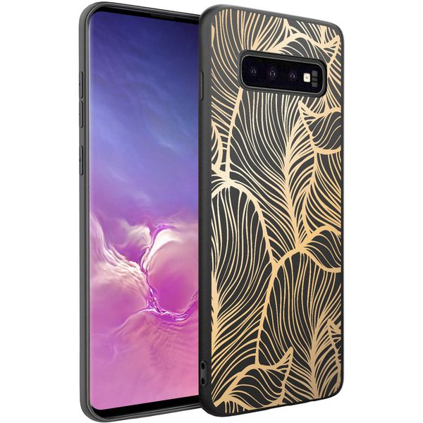 imoshion Design hoesje Samsung Galaxy S10 - Bladeren / Zwart