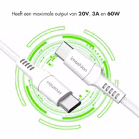 imoshion Braided USB-C naar USB-C kabel - 0,5 meter - Wit