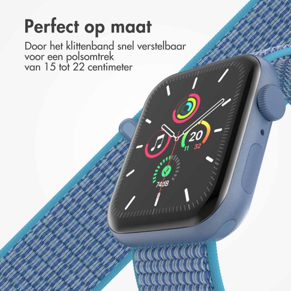 imoshion Nylon⁺ bandje Apple Watch Series 1 t/m 9 / SE (38/40/41 mm) | Series 10 (42 mm) - Marine Blue