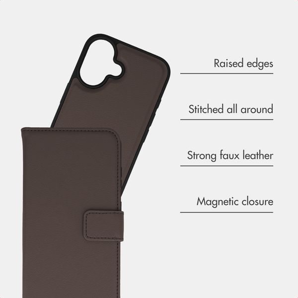 imoshion Detachable 2-in-1 Luxury Bookcase Apple iPhone 17 - Brown